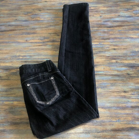 JZ Premium Jeans Skinny Low Rise Faux Rhinestone Embellished Womens Size 5 - Picture 9 of 15
